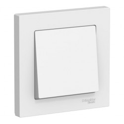 Одноклавишный выключатель Schneider Electric ATLAS DESIGN сх.1 10АХ в сборе, белый ATN000112